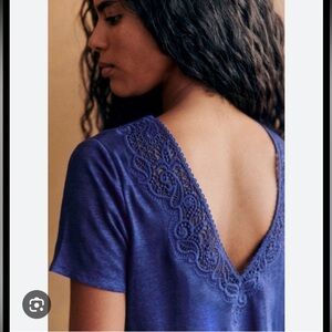 Sezane Mina linen T-shirt reversible XS